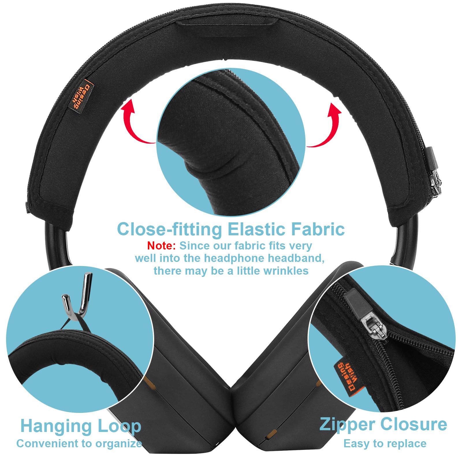 Funda Para Diadema De Auriculares HUANGING - Ajustable, Suave, Fácil De Poner, Varios Colores