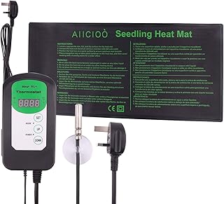 AIICIOO Setzling Heizmatte mit Thermostat Regler - Saatgut Keimung Pflanze Warm Pad mit Temperaturregler