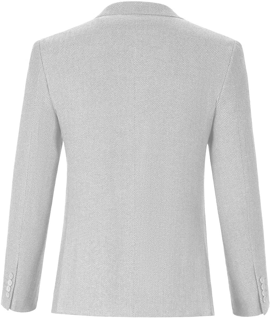 Vintage Mens Tweed Blazer Retro Wool Blend Suit Jackets Herringbone Two Button Sport Coat Prom Business Casual Wedding - Image 5