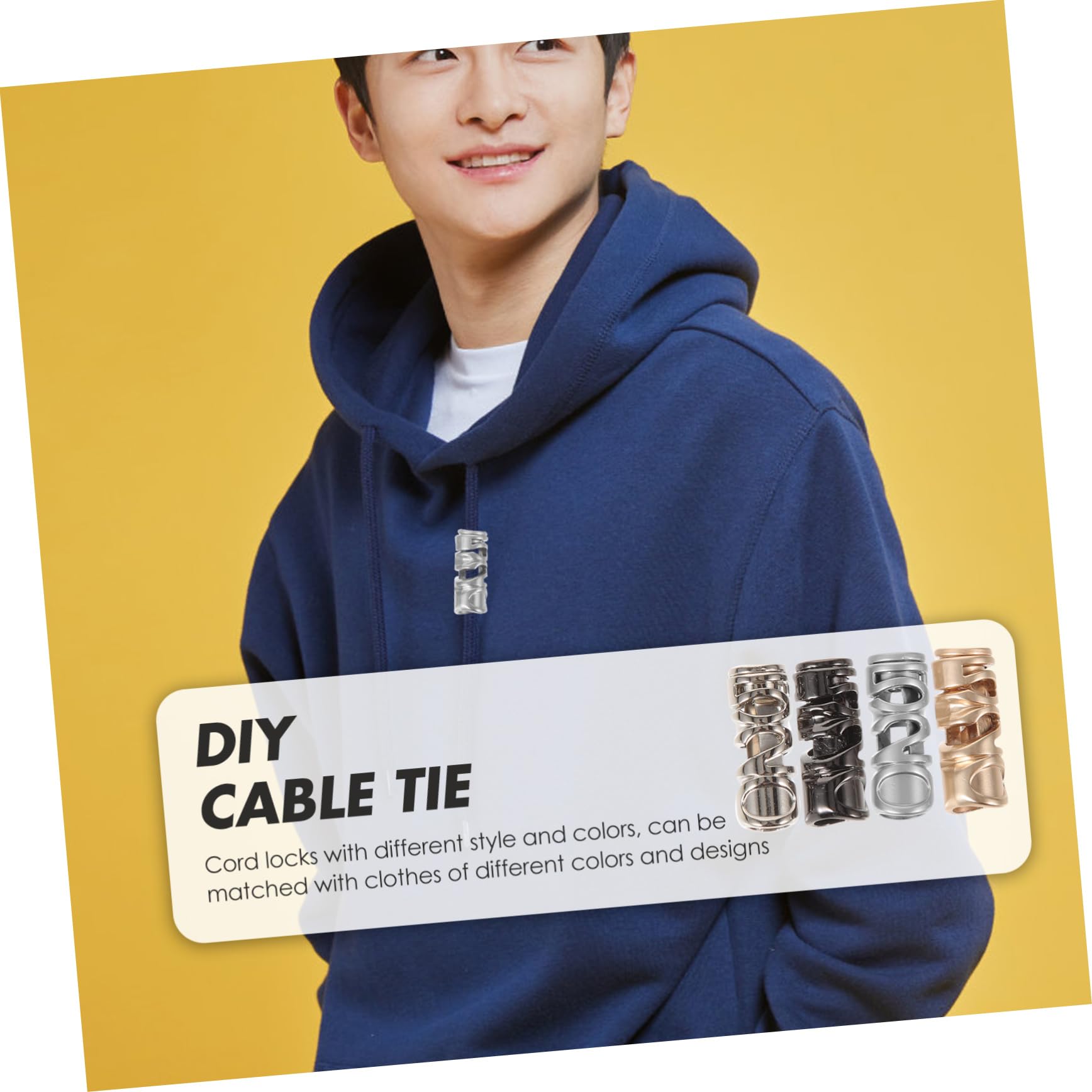 Uonlytech Accesorio Para Colgar En La Sudadera Sombrero Cordón Ajustable Cierre De Cordón Tope De Cordón Elástico Pantalones Deportivos Cierre De Cordón 16 piezas x 4