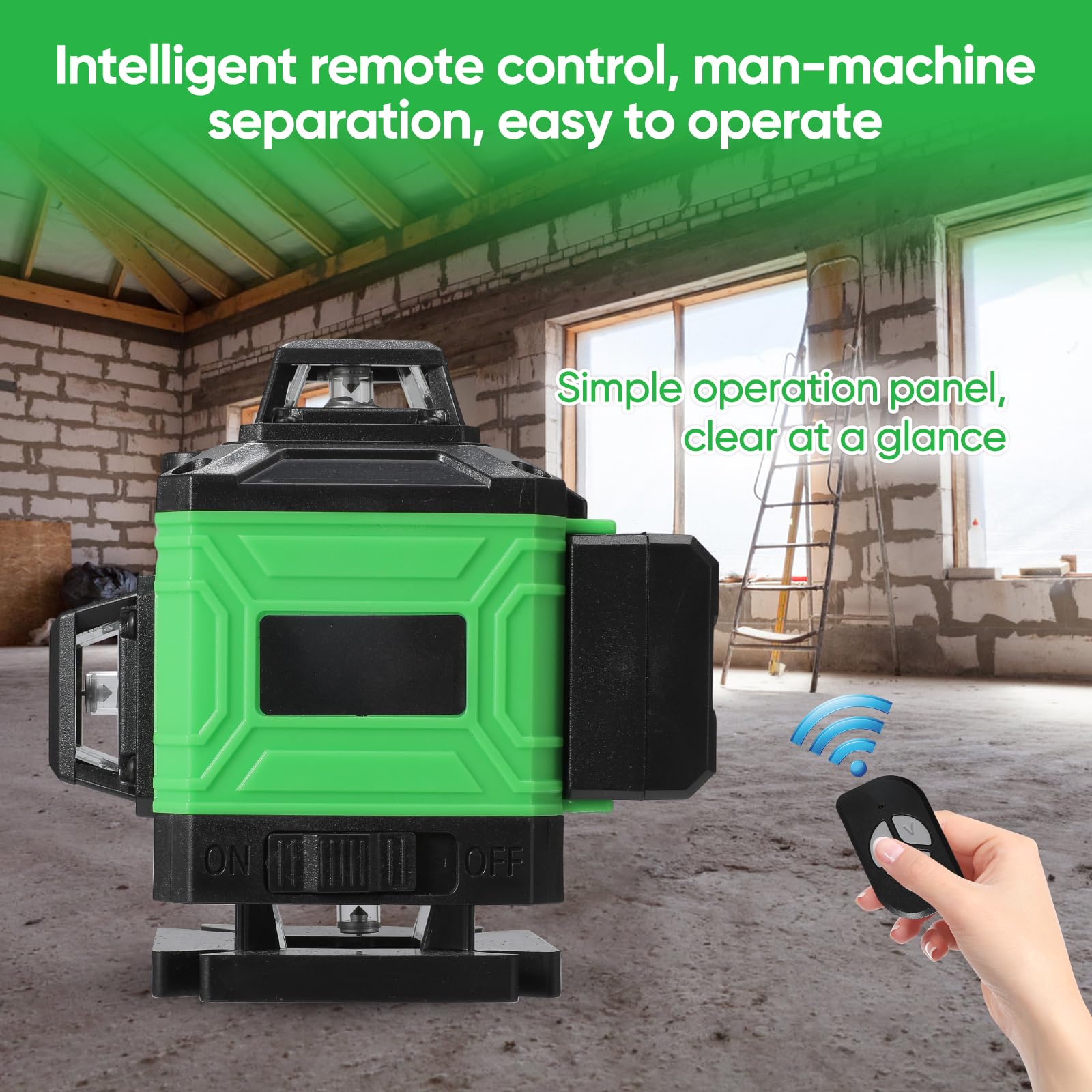 Nivel Láser Autonivelante 360° x 4 Grados Verdes - 4D 3° Tank High Accuracy Rotativo con IP54 Anti-polvo y 2 Baterías