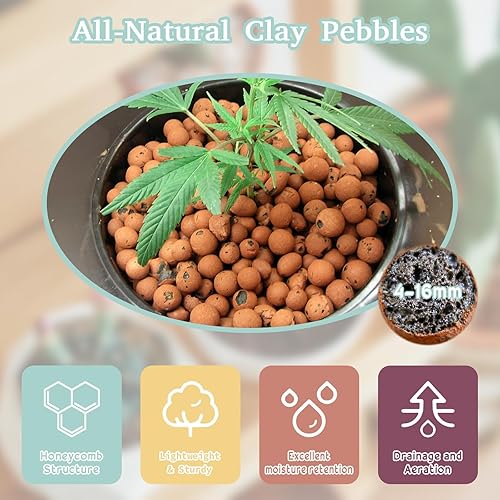 Miniatura 2 de Legigo 6 LB de arcilla Leca orgánica en guijarros para plantas, 4mm-16mm 100% bolas de Leca naturales para plantas de interior, guijarros de arcilla