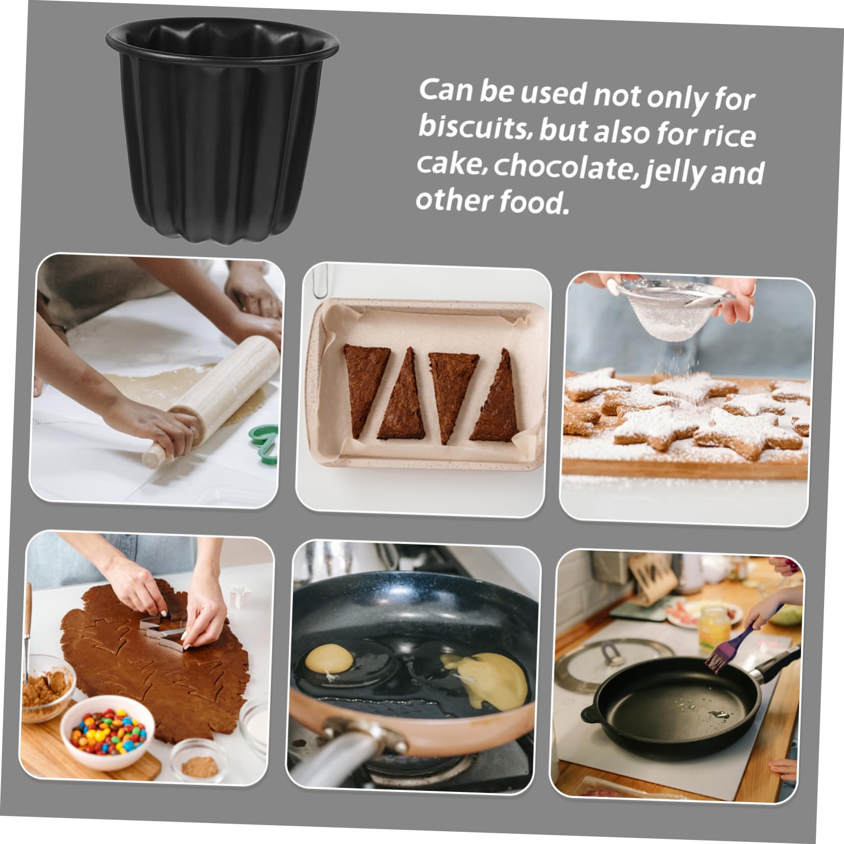 Zerodeko 4 Moldes para Muffins y Pudines de Acero al Carbono, Antiadherentes, Reutilizables y Fáciles de Limpiar, para Repostería en Casa y Fiestas