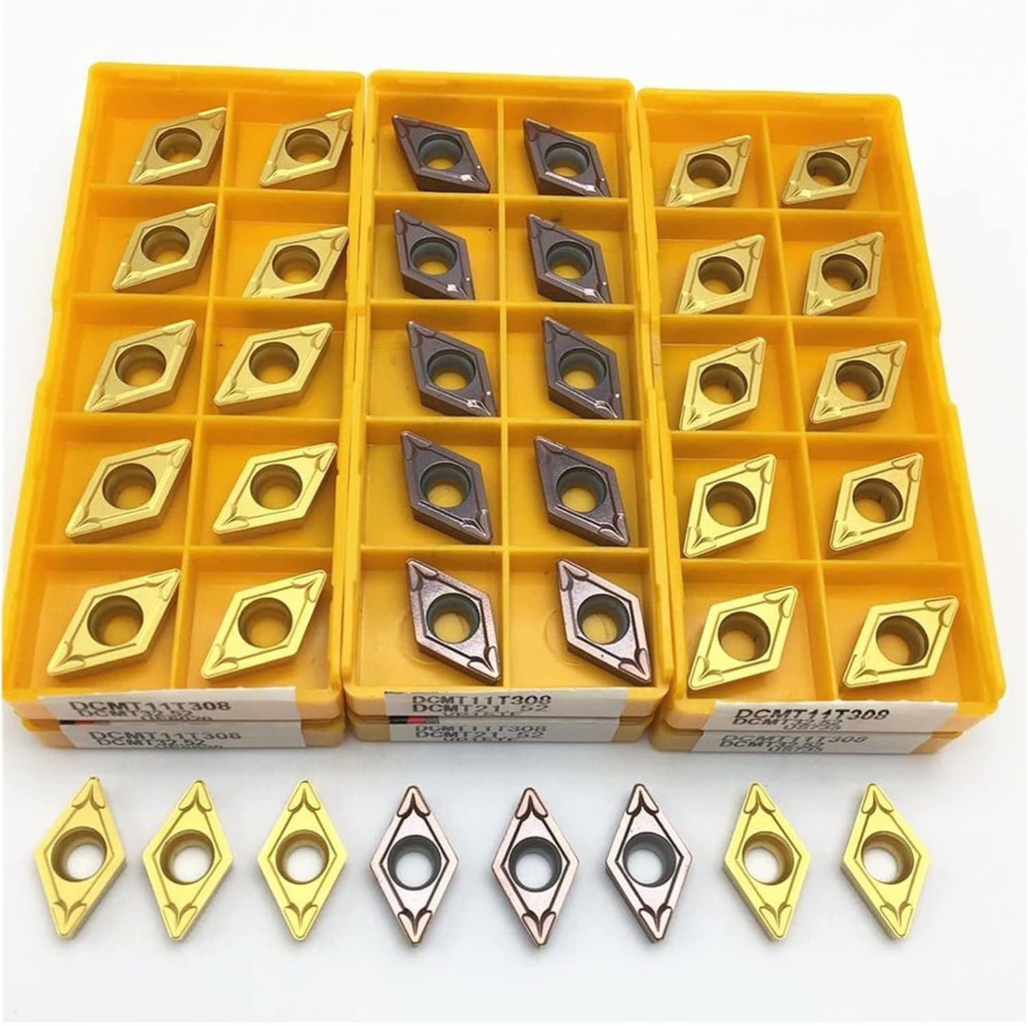 Carbide Milling Cutter Carbide DCMT11T304 DCMT11T308 Internal Turning Tool CNC Tool DCMT 11T304 DCMT 11T308 Turning Tool Turning Tool Insert (Angle : DCMT11T308 US735, Shank Diameter : 10PCS(1box))
