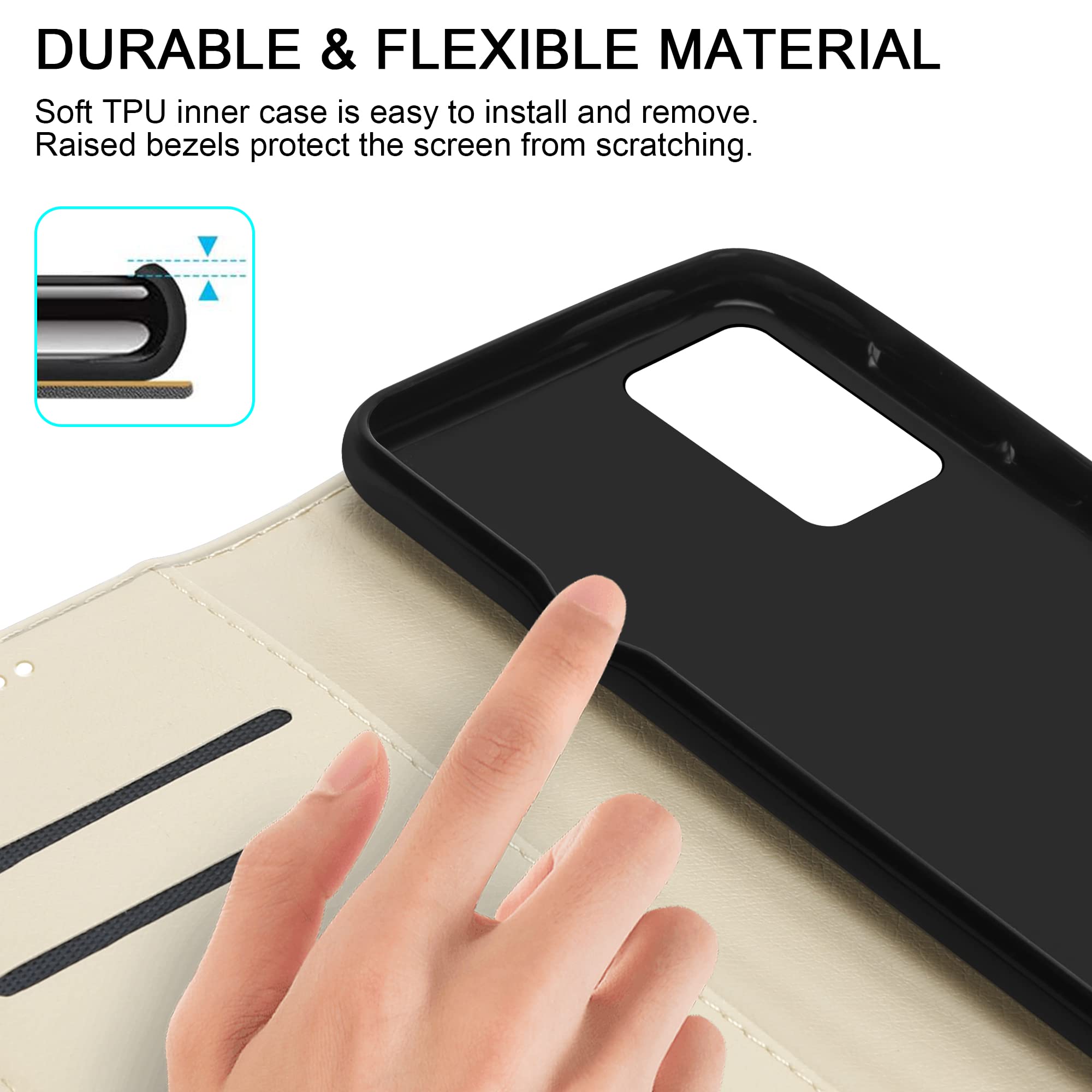 Custodia A Portafoglio In Pelle Per Oppo A76/A96: Con Slot Carte E Supporto, Chiusura Magnetica - Rosa - 3