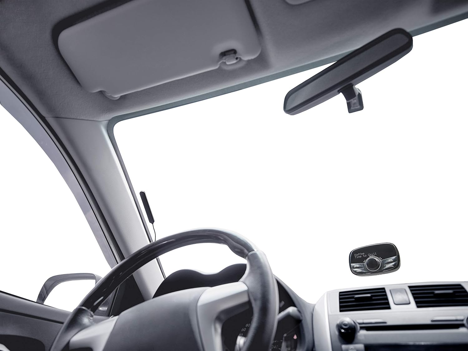 Sangean FMT-02 mounted on a car windshield