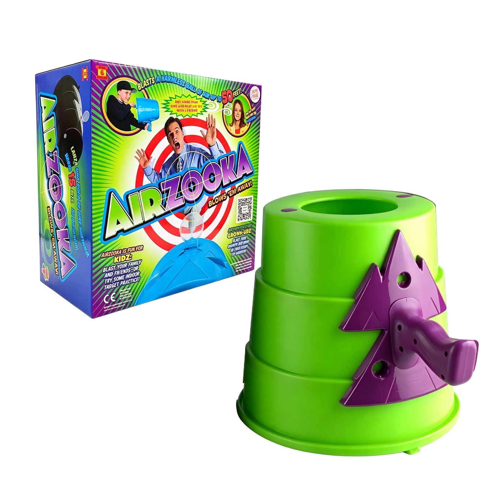Air Elastic Launcher Prank Toy Cannon Gift Box，Green