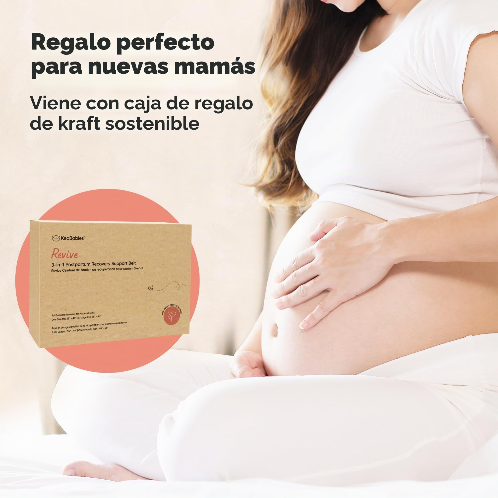 KeaBabies Envoltura De Recuperación De Apoyo del Vientre Posparto 3 en 1 - Banda De Vientre para Posnatal, Embarazo, Maternidad - Fajas para Mujeres Body Shaper (Midnight Black, M/L)