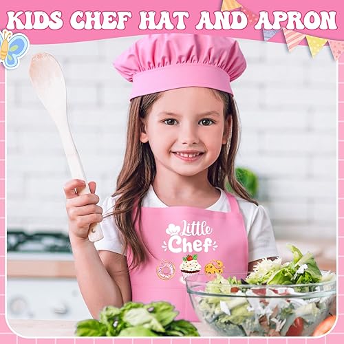 Miniatura 5 de Juego de 2 delantales para padres e hijos, delantales de cocina ajustables con bolsillos para adultos y niños, delantal a juego para Navidad,