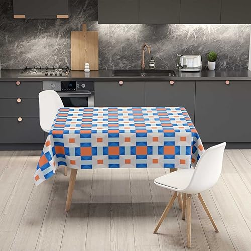 Miniatura 2 de Mantel multicolor para mesa rectangular con patrones geométricos mosaico, cubierta de mesa de celticepicnic para decoración del hogar, 52 x 70