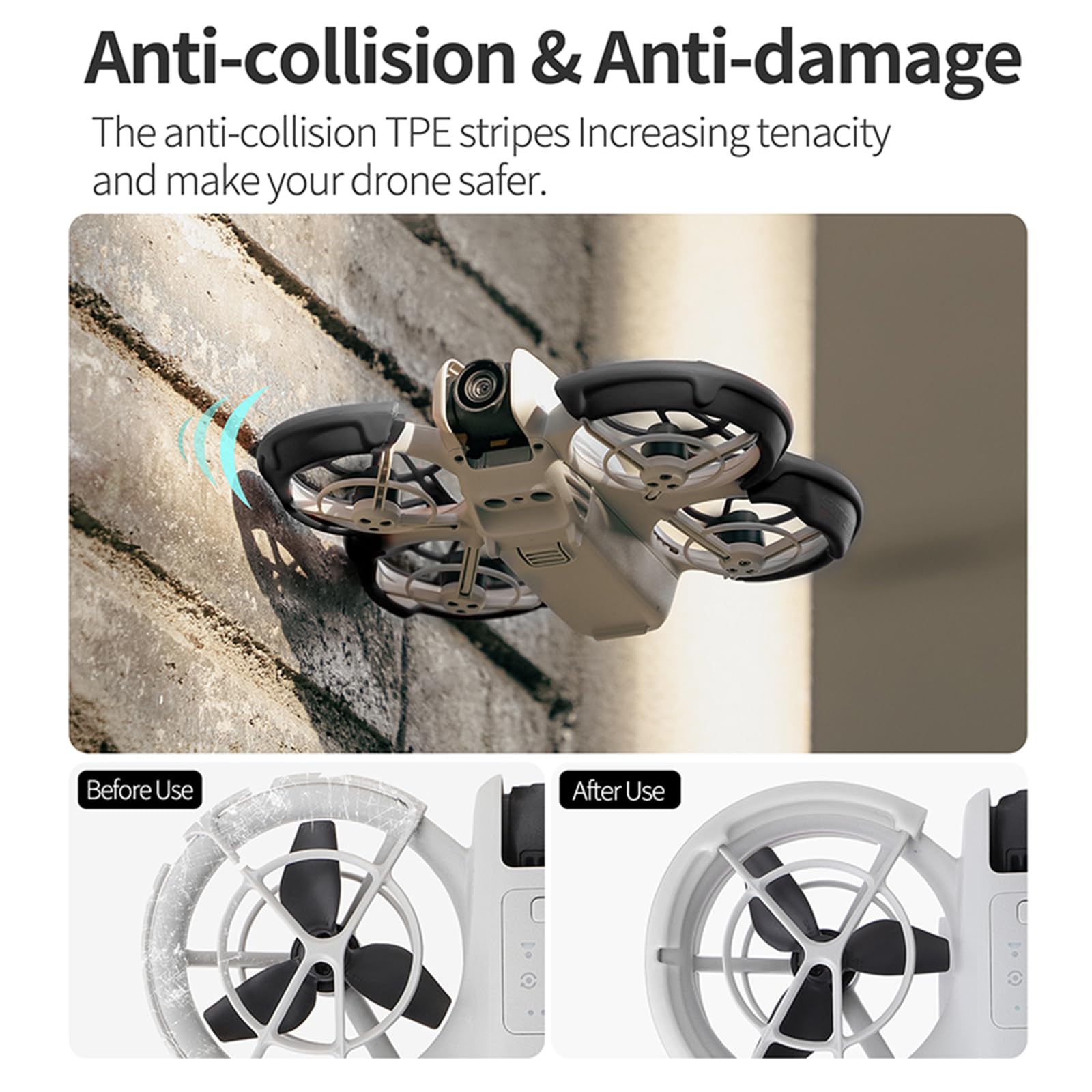 Propeller Protective Guard Bumper Ring for DJI NEO Drone Propeller Guard Anti-Collision Anti-Scratch Protection Ring (Gray) - Image 3