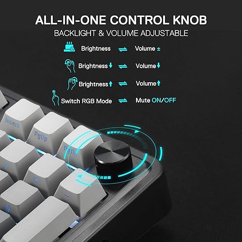 Miniatura 6 de Redragon K686 PRO - Teclado inalámbrico para juegos RGB de 98 teclas, teclado mecánico PBT de 3 modos con enchufe RGB orientado al sur de