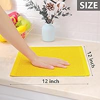 Vista 5 de Homaxy Paños de cocina de 100% algodón con tejido de gofre, ultra suaves, absorbentes, de secado rápido, 12 x 12 pulgadas, paquete de 6, amarillo