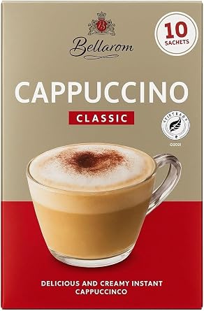 LUNEXA Bellarom Classic Cappuccino Instant Coffee Sachets Bundle   10 Sachets, Creamy & Delicious Coffee Drink Mix, Fairtrade Certified, Convenient Single-Serve Cappuccino Sticks