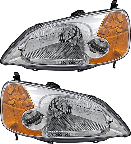 Miniatura 16 de Para Honda Civic Sedan faro lámpara 2001 2002 2003 halógeno pasajero lado derecho