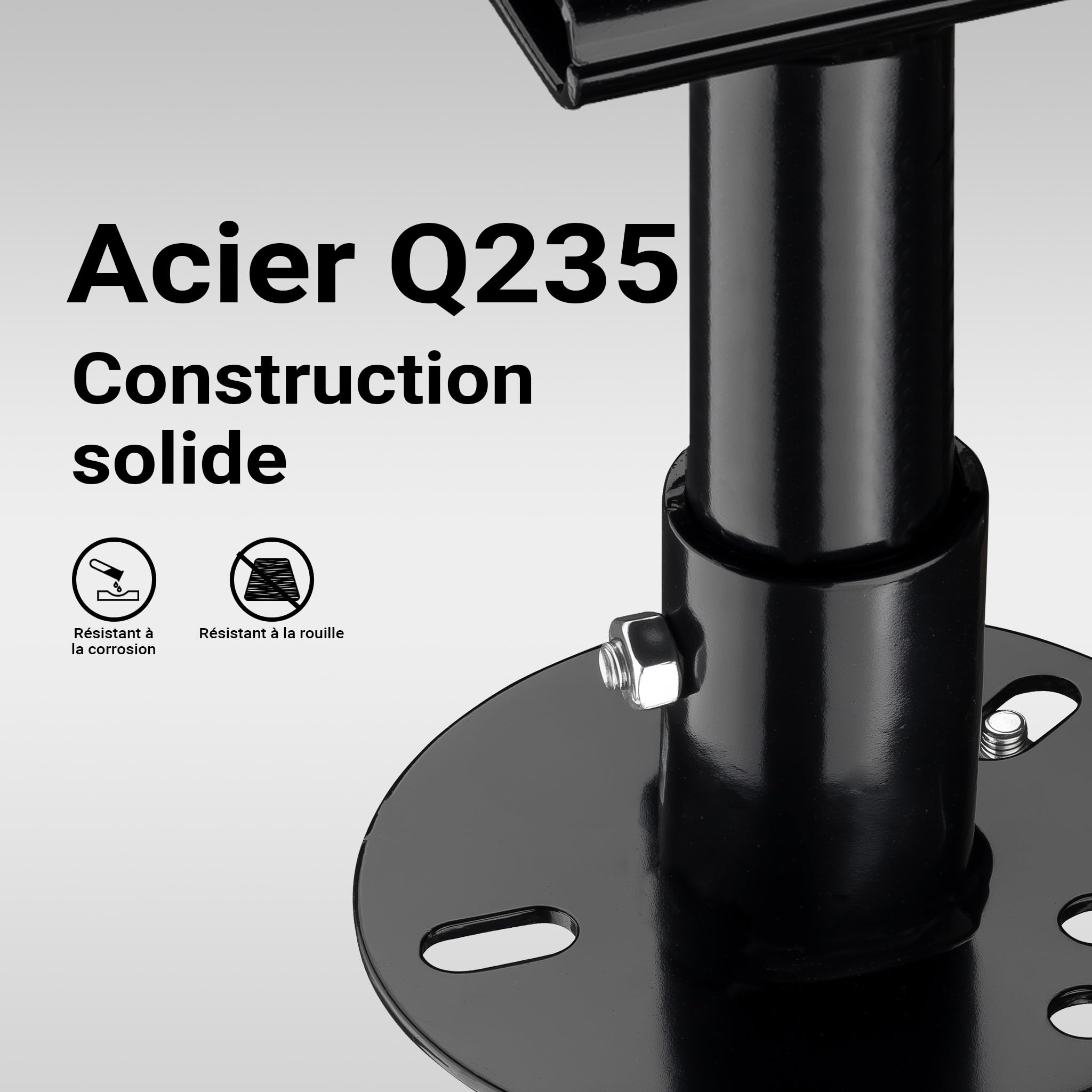 Wiltec Logement de cric de Levage pour Support de Roue de Secours arrière – en Acier – Réglable de 5 à 6,75" – Support de cric pour Tout-Terrain et 4x4