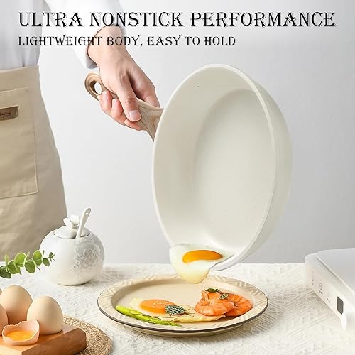 Miniatura 3 de Juego de 14 ollas y sartenes, juegos de utensilios de cocina antiadherentes, utensilios de cocina de inducción de granito con sartenes, cacerolas,