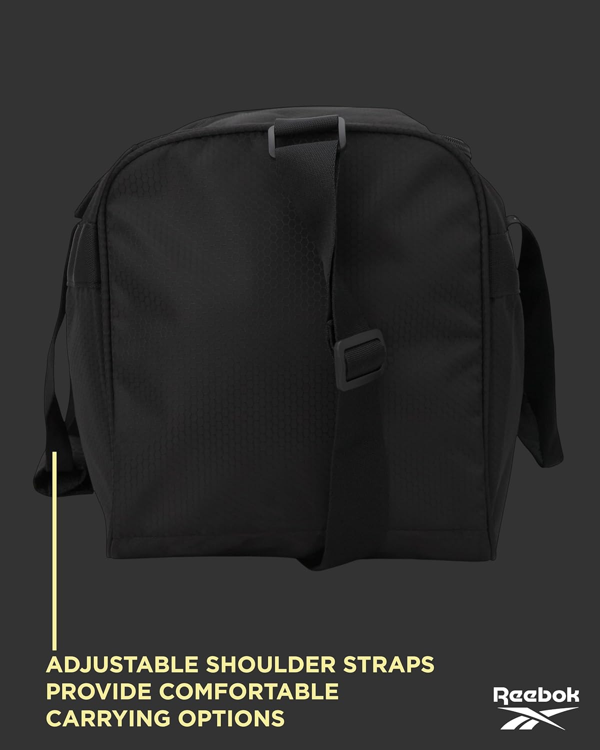 Reebok Duffle Bag - Carry On Gym Bag for Workout With Adjustable Shoulder Strap - Compact Travel Bags for Women and Men, Warrior II All Black