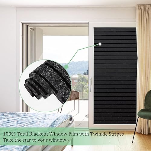 Miniatura 2 de Viseeko Película de tinte de ventana para el hogar, opacidad total, 100% bloqueo de luz, bloqueo UV, película de oscurecimiento de ventana para