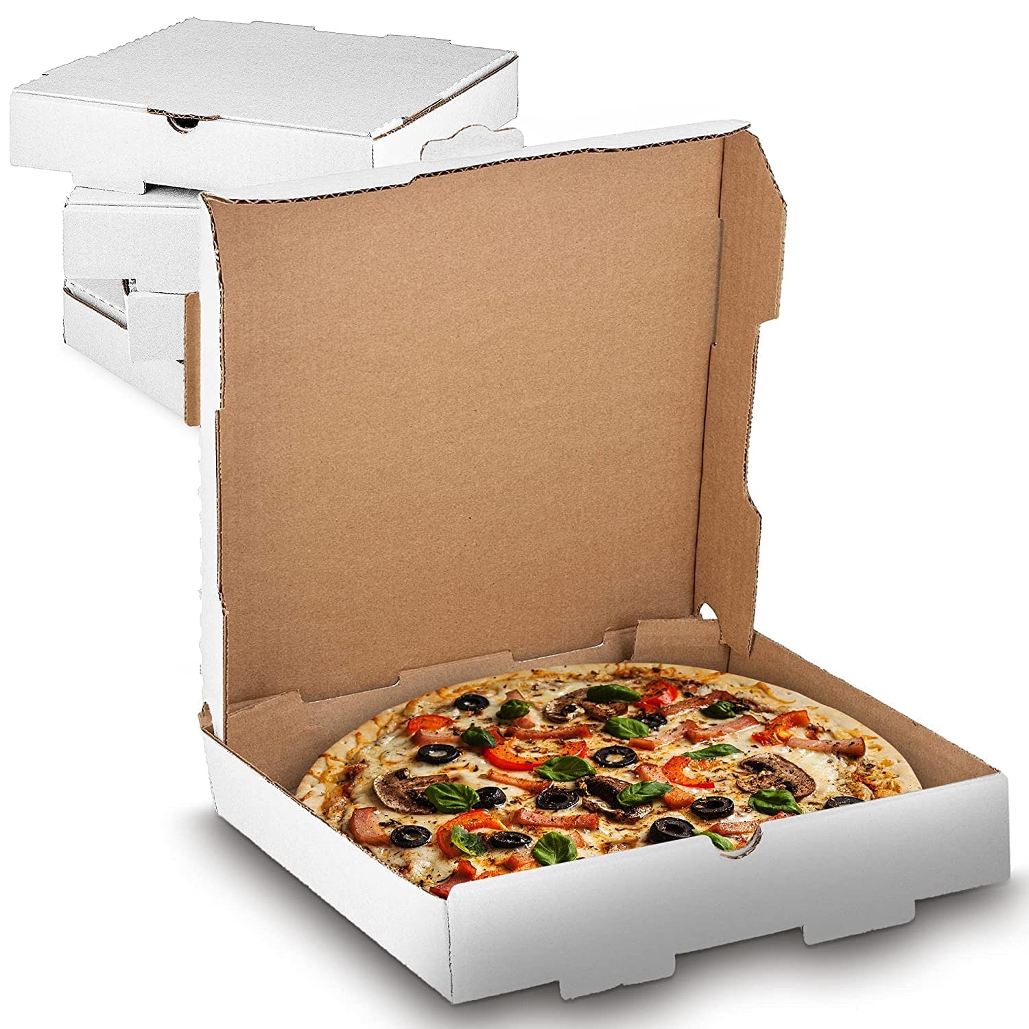 Khaana Packaging 3ply, [6inch, 25pc] Pizza Box, 6.5X6.5X1.5'' inch Corrugated Pizza Boxes Pizza Paperboard Box Disposable Take Out Containers to Go Box for Restaurants Delivery Takeout, (25pc, White)