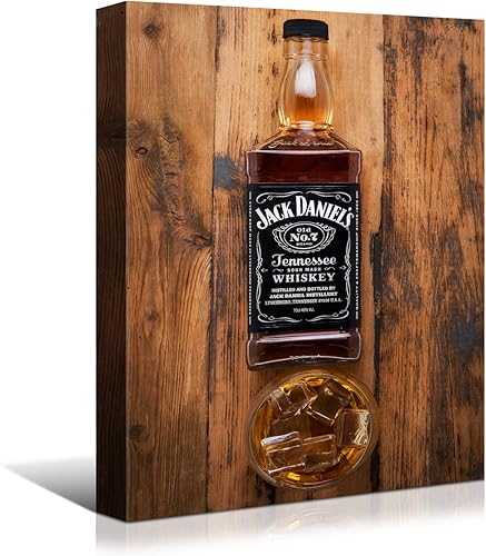 Denozer - Impresiones en lienzo de whisky de vino, arte de pared, pinturas de bodegones de licor para cocina, bar, pub, decoración del hogar, lienzo