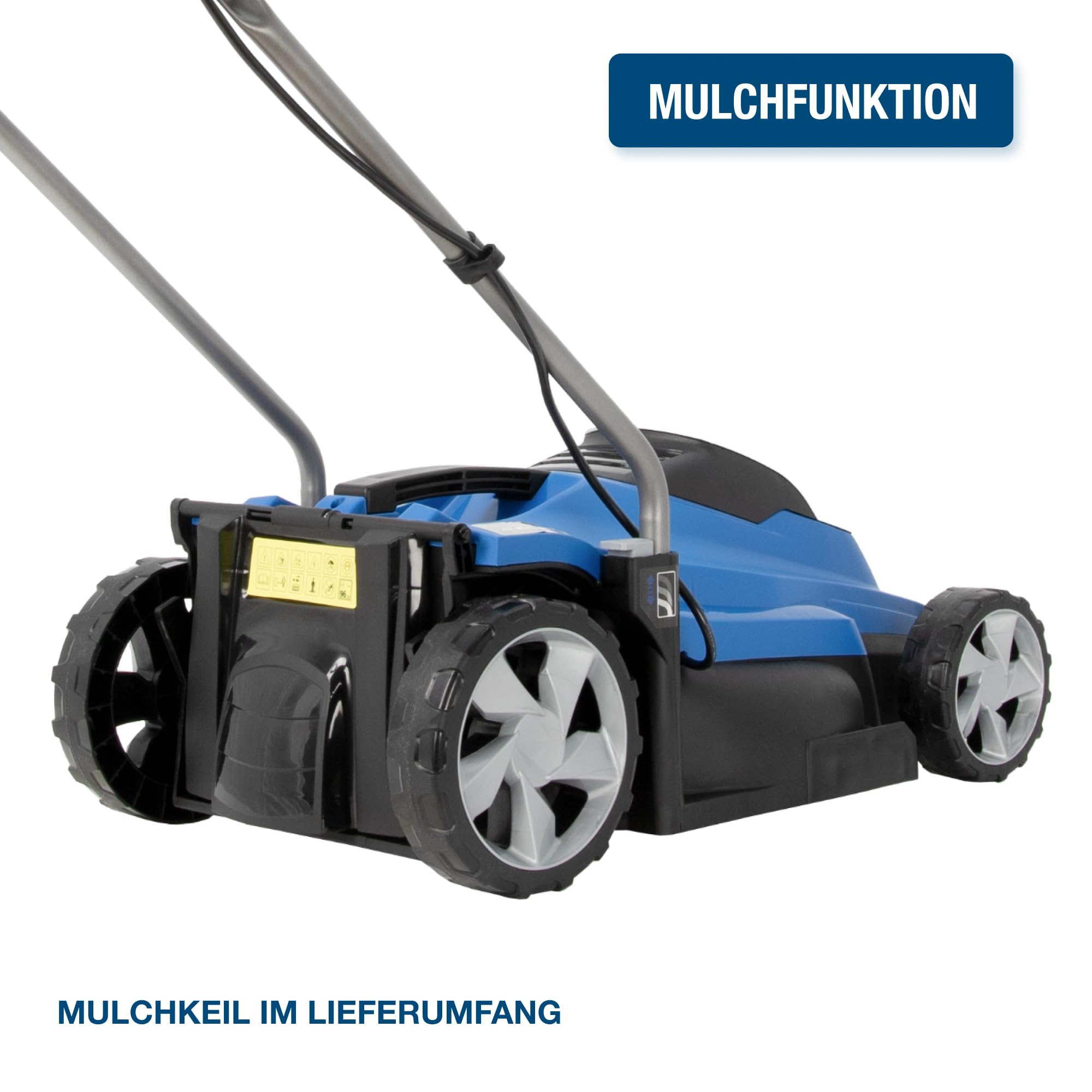 HYUNDAI Elektro-Rasenmäher LM3301E mit Mulchfunktion, Elektromäher, Mulcher, Mäher (33cm, 1300W, 35L Korb, 5-fache zentrale Höhenverstellung)