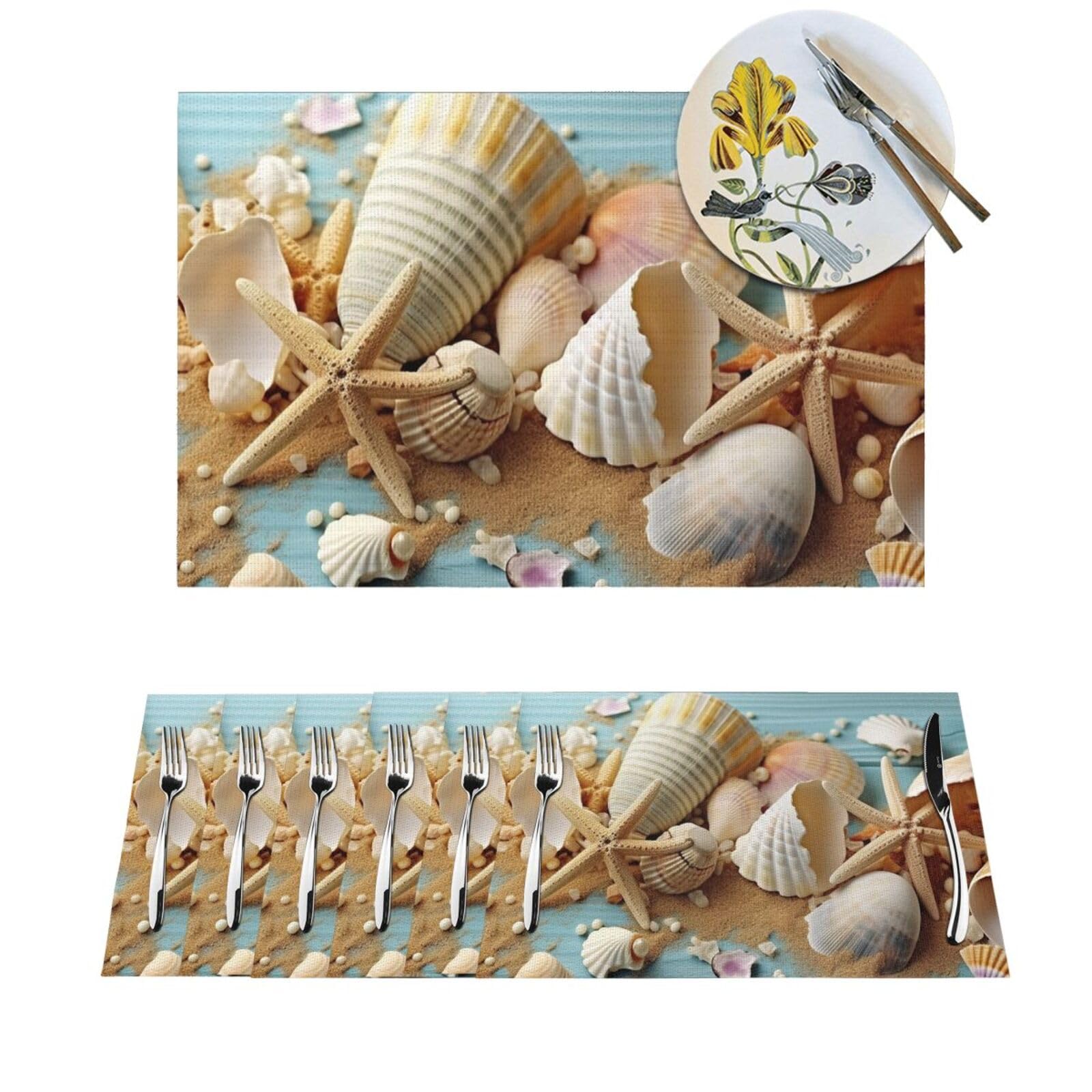 Sets de table plage en PVC lavables pour vos repas en extérieur et intérieur
