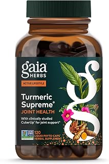 Gaia Herbs Turmeric Supreme Joint Health - Joint Support Supplement with Quercetin, Black Pepper, Boswellia, Ginger Root, Curcuminoids & More* - 120 Liquid Phyto-Caps (60 Servings)