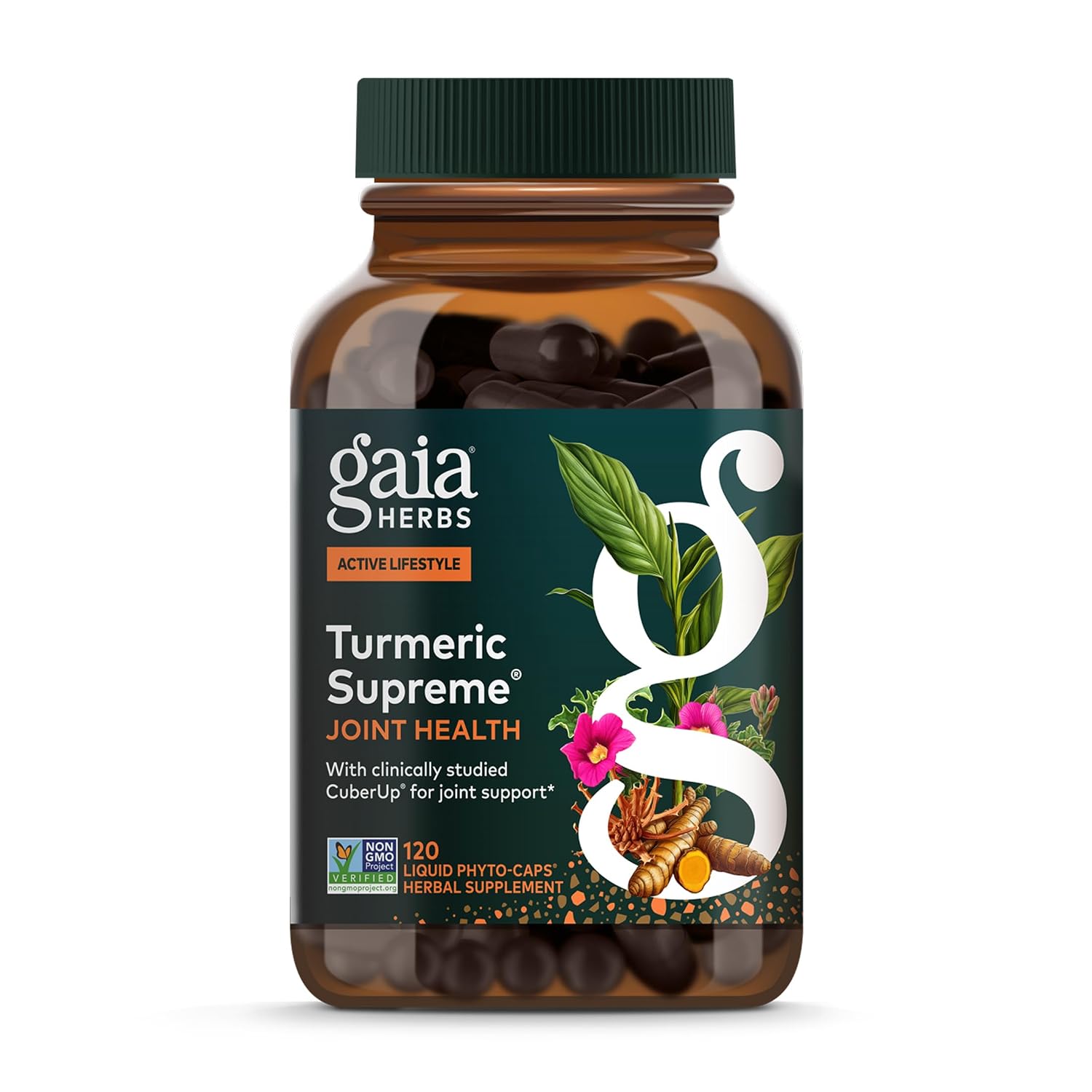 Gaia Herbs Turmeric Supreme Joint Health - Joint Support Supplement with Cucumber, Quercetin, Black Pepper, Ginger Root, Curcuminoids & More* - 60 Liquid Phyto-Caps (30 Servings) - Image 10