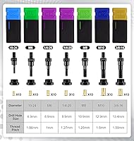 Vista 3 de Mandril de herramienta de tuerca de remache 1/2-13 y 10 piezas de tuercas de remache, juego de herramientas de remache, juego de accesorios