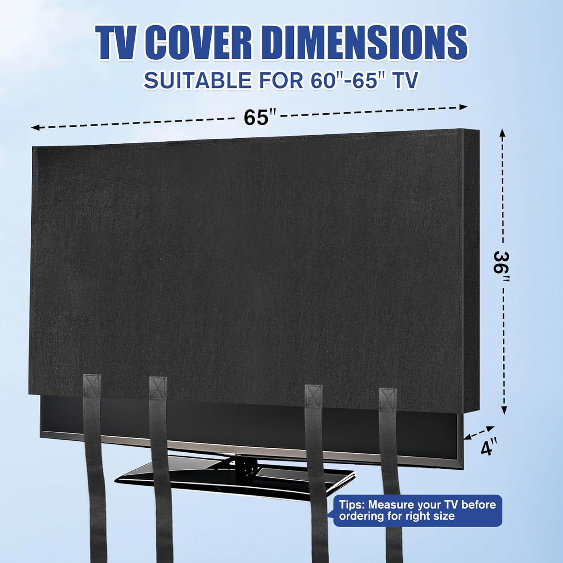 Caja para mudanza de TV - Protector de fieltro de 65 pulgadas con correas