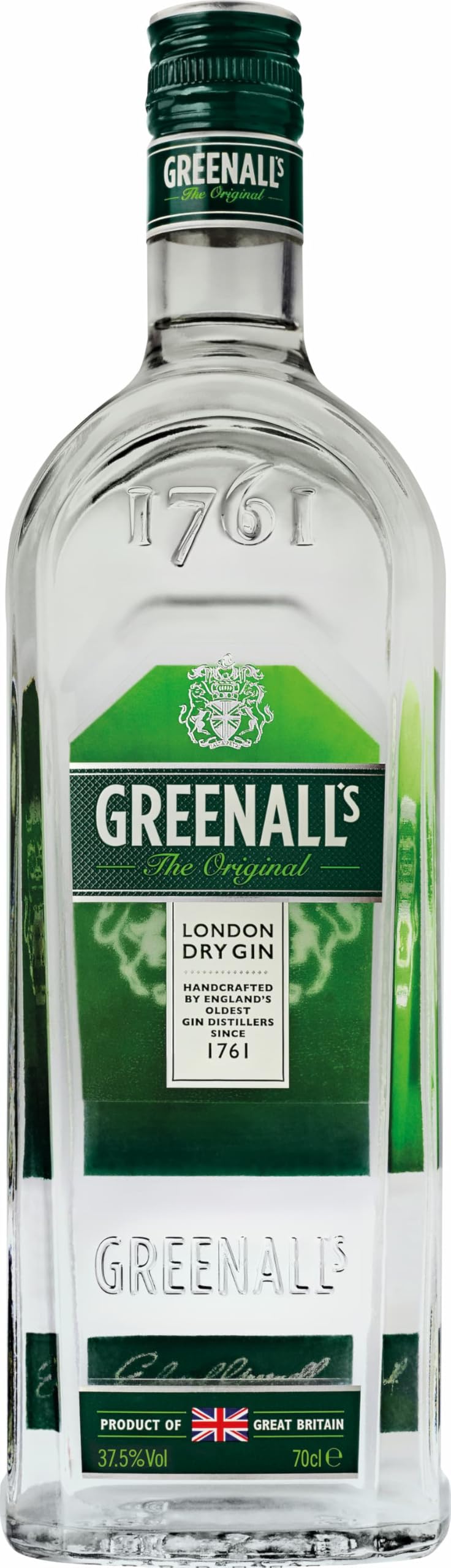 Greenall's I London Dry Gin I Handgefertigt in Englands ältester Gin Destillerie I Komplexer Geschmack I 37,5% Vol. I 700 ml
