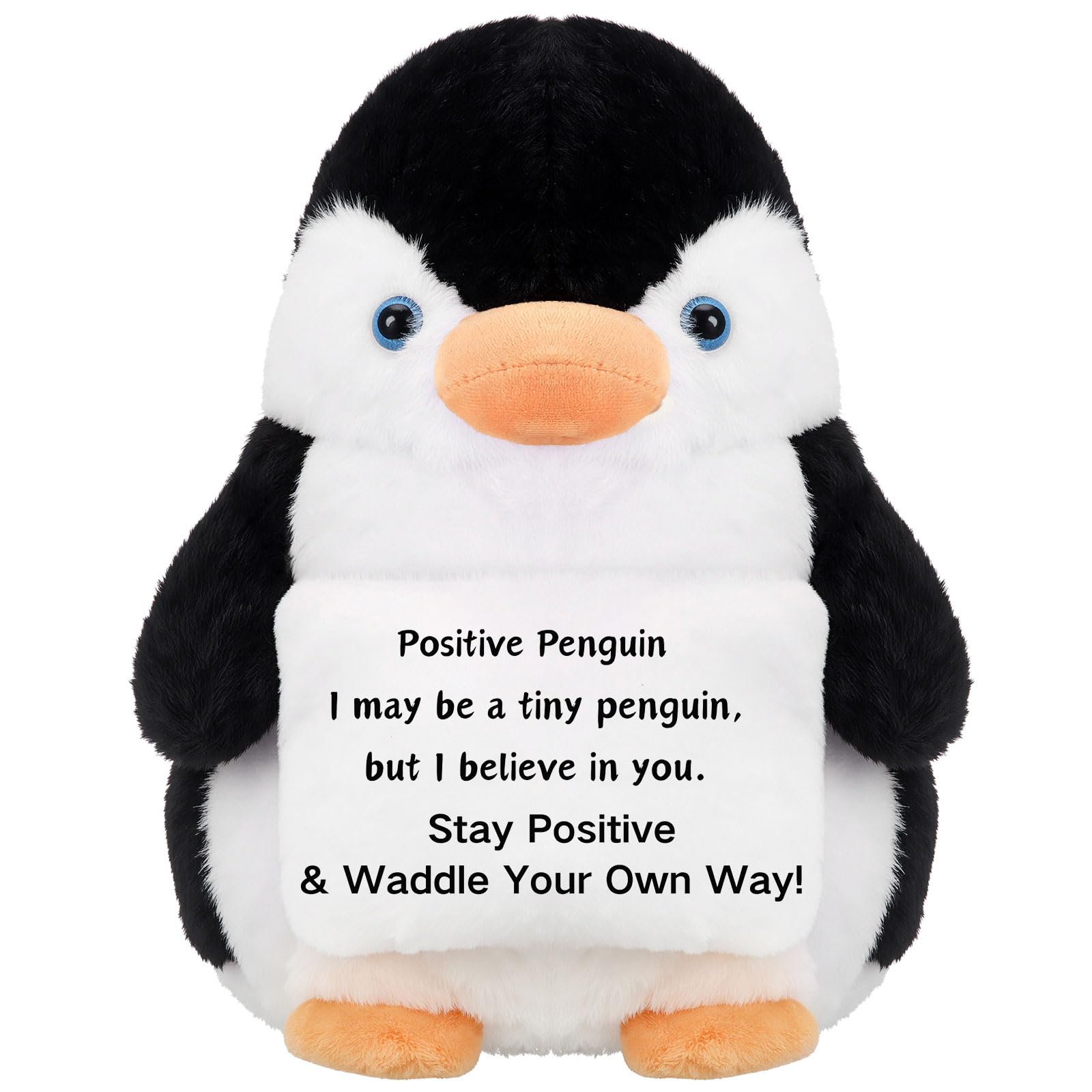 11.8 Inch Funny Penguin Cute Stuff Active Support Gifts Positive Motivational Gifts for Women Men Coworker Teacher Christmas Birthday Creative Penguin Holding Pillow Plush Decor