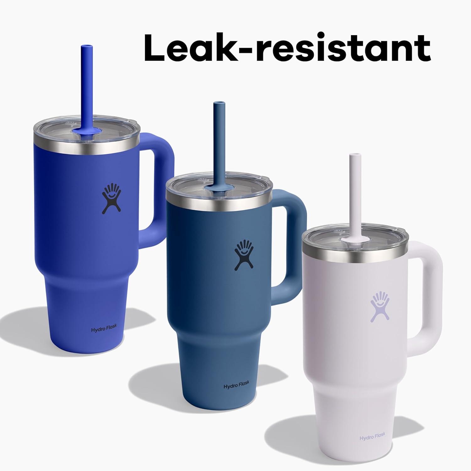 Hydro Flask 24 Oz Travel Tumbler with Handle, Clear Lid and Straw - Insulated Stainless Steel