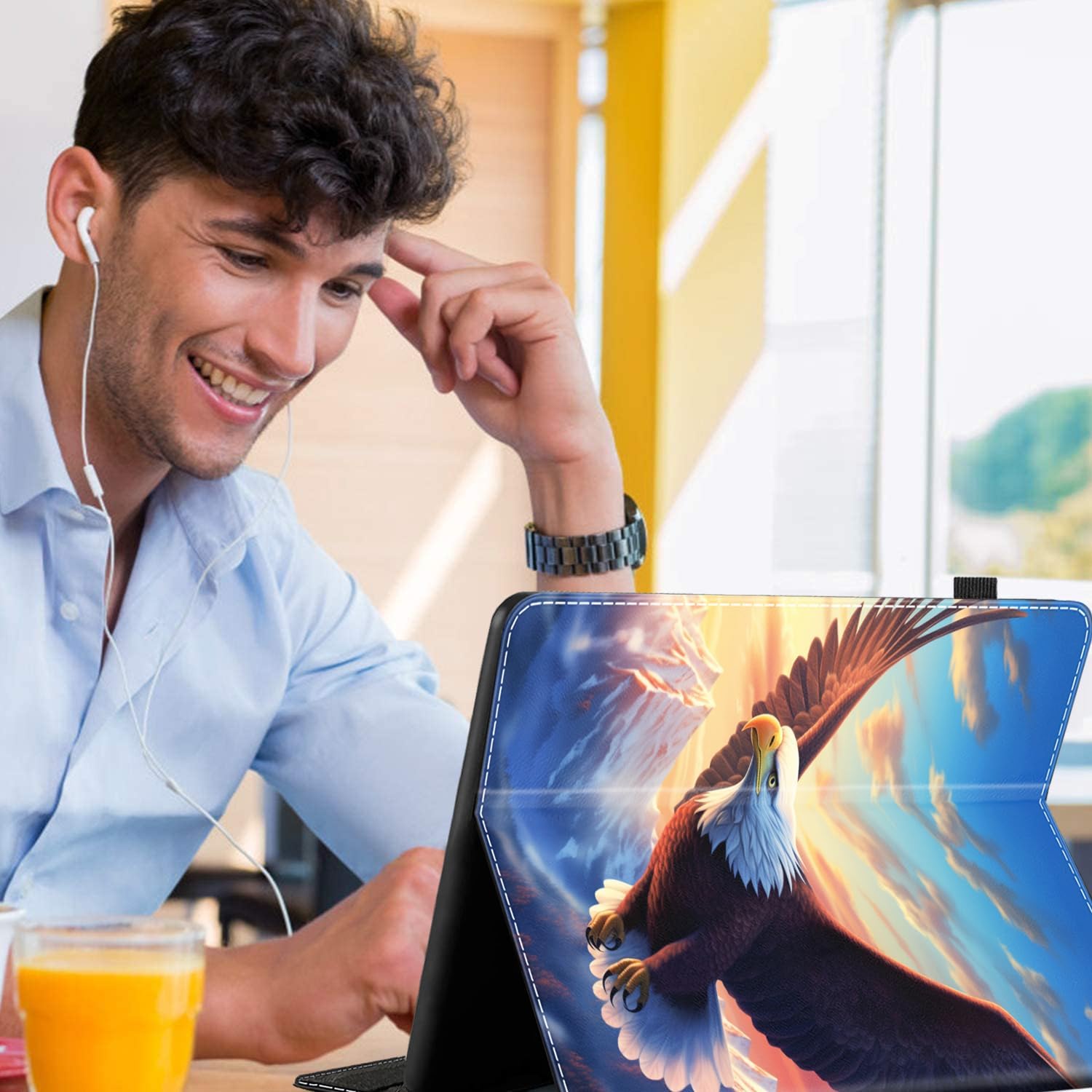 Case for Amazon Kindle Fire Max 11 Case (13th Gen, 2023 Release) 11，Slim Fit Foldable Standing Cover Case with Auto Sleep/Wake for Fire 11 Max，Bald Eagle