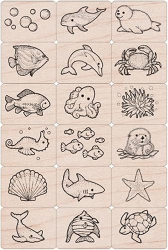 Vista 6 de Hero Arts LL376 Ink 'n' Stamp Juegos de madera, estampados de animales