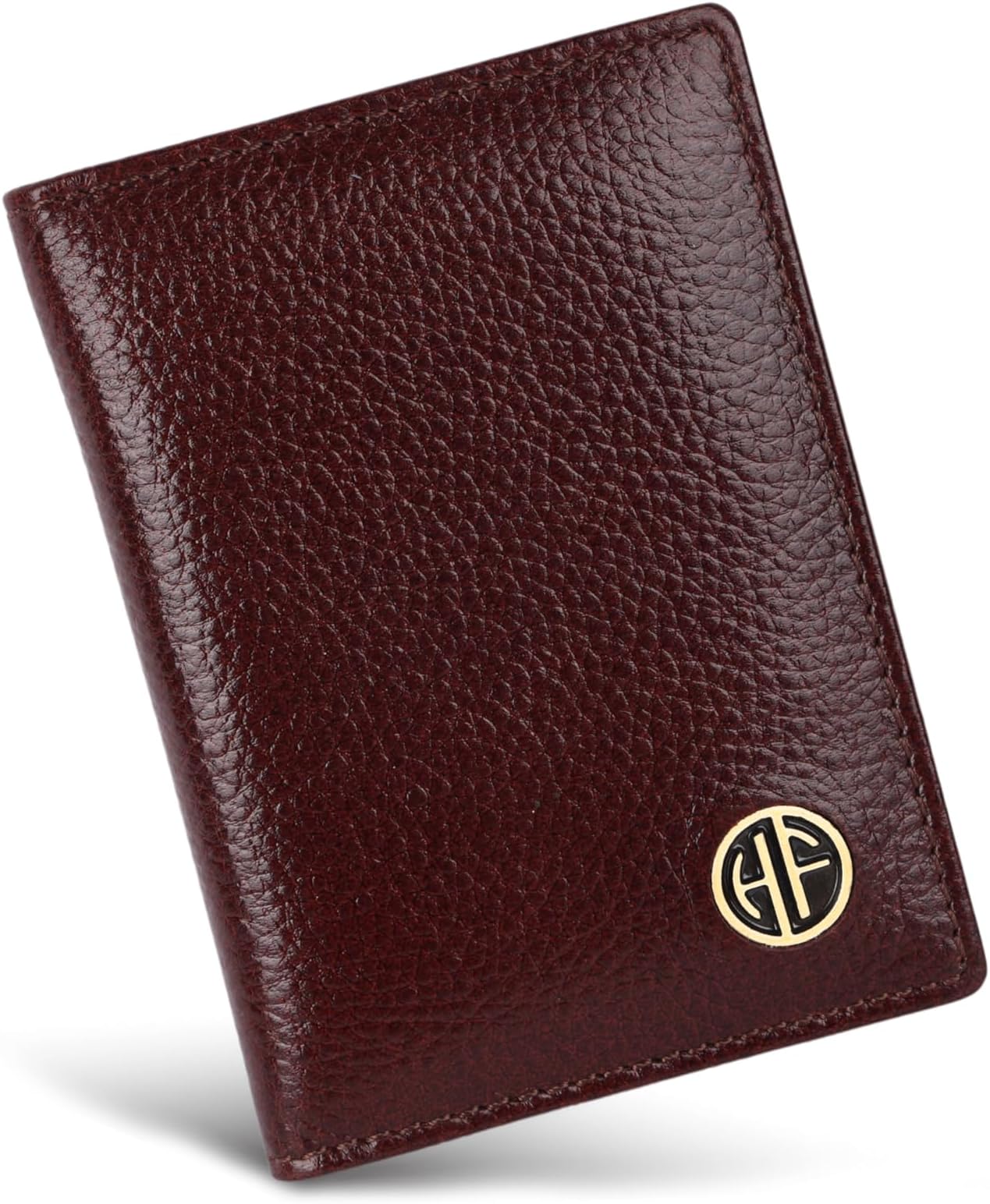 Black Leather Unisex RFID Card Holder (CC601V), Brown, Minimalist