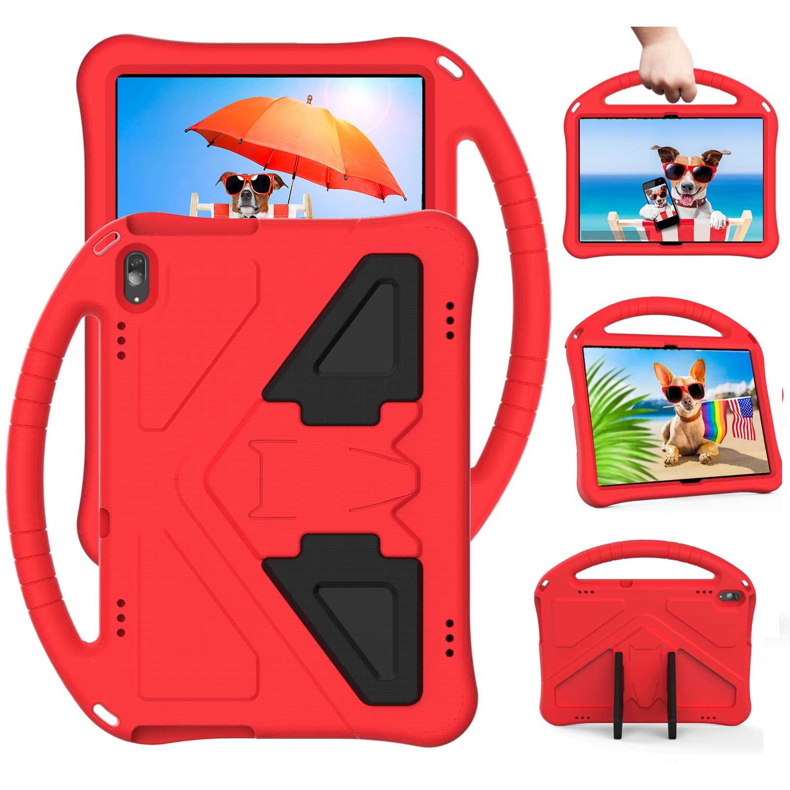 [NOT  FOR   M10  3RD GEN ] YRH  for   Lenovo  Tab  M10  Case 10.1 (TB-X605F TB-X505F)，Shockproof Handle Stand Cover  Kids  Case  for   Lenovo   M10   Tablet  Case (Red)