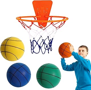 Silent Basketball | High-Density Foam Ball with Low Noise and Basket - Silent Foam Balls High Stretch Silent Basketball Dribbling Indoor Soft and Lightweight and Easy to Grip