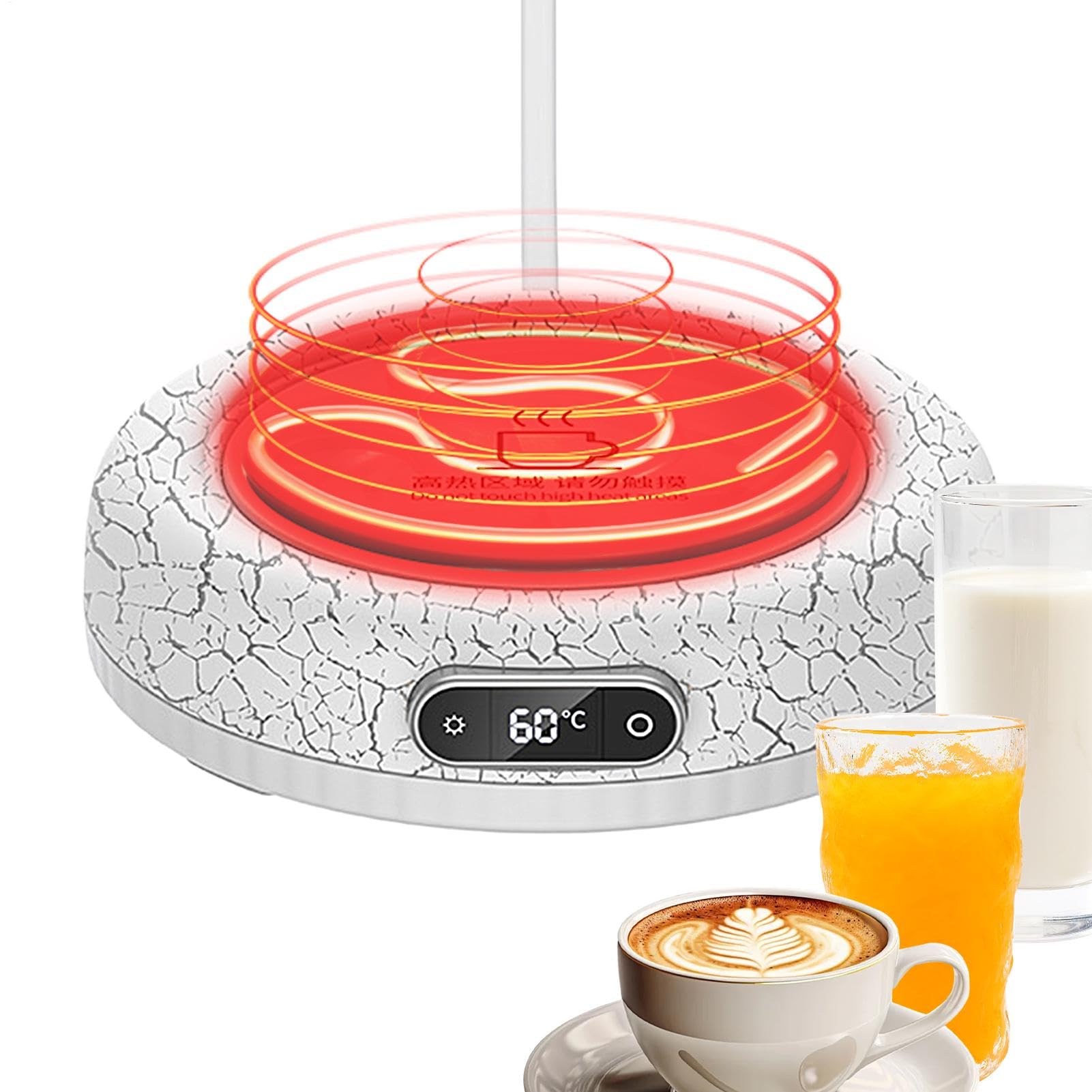 Calentador de taza con luz que soluciona los olvidos del café frío