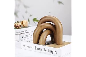 Roowest 3 Pieces Wood Arch Book Shelf Decor