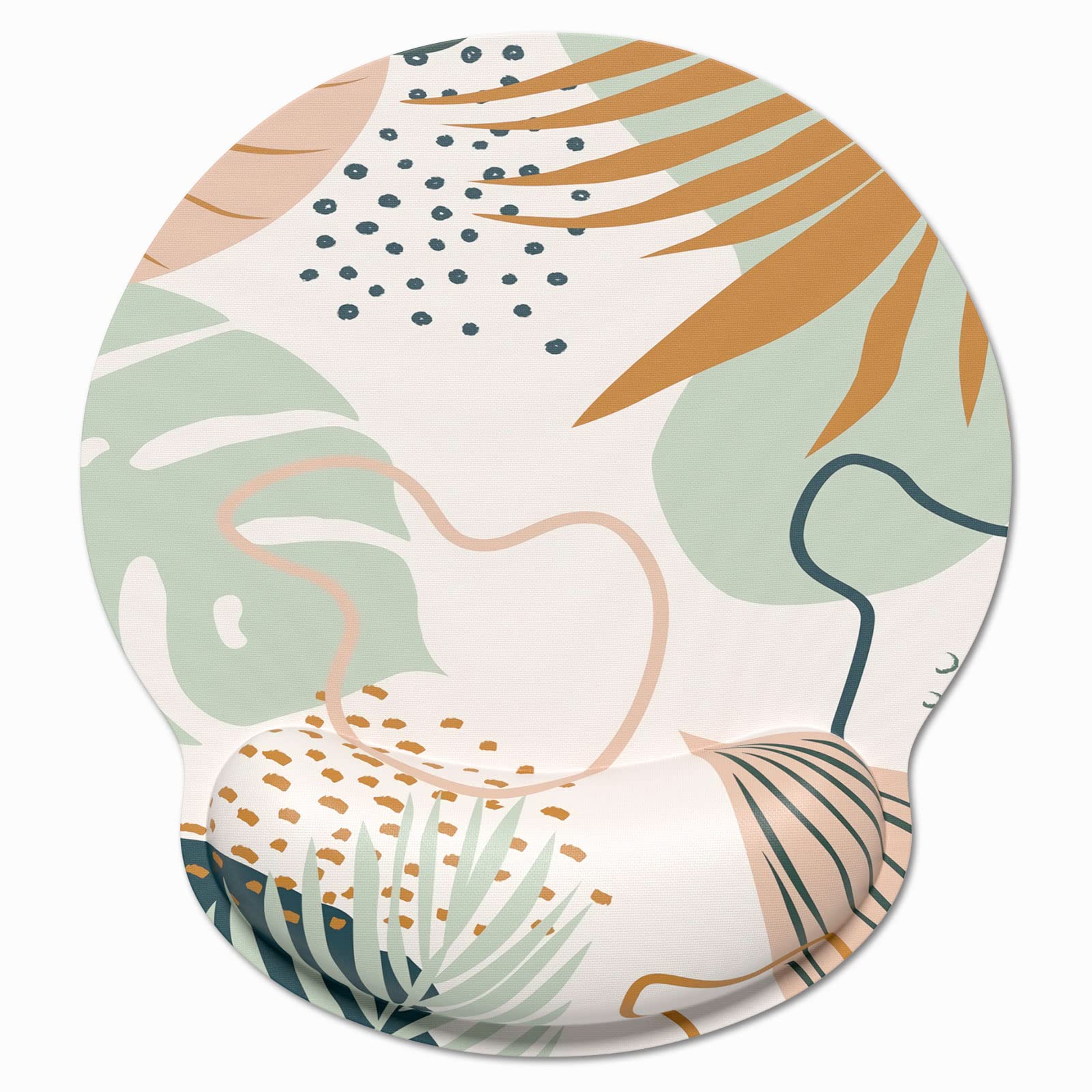 Ergonomic Mouse Pad with Wrist Rest Support, Memory Foam Computer Mouse Pads for Wireless Mouse, Cute Plant Gaming Mouse Mat, Pain Relief Mousepad for Laptop Desk Work Women, Tropical Plants