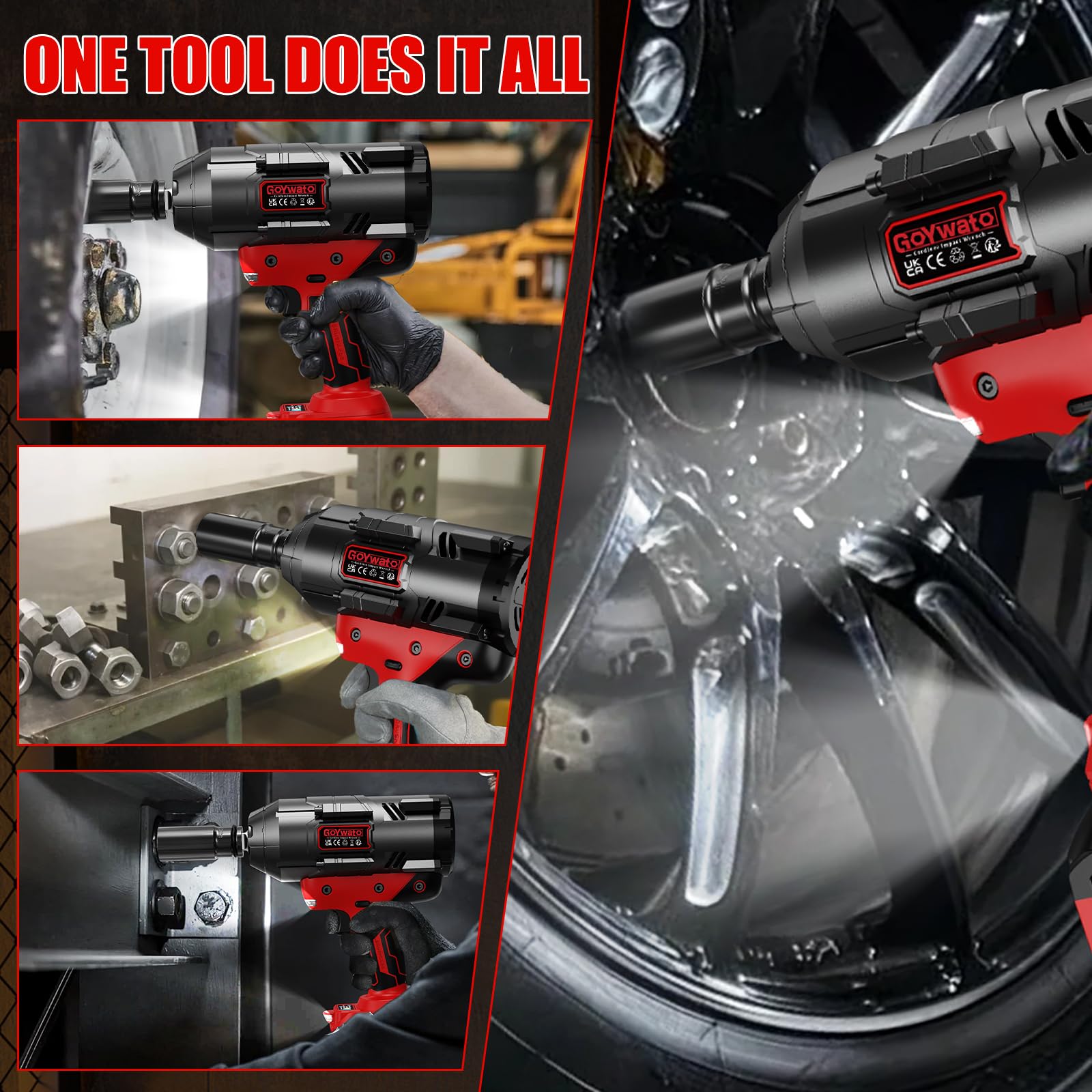 Llave de Impacto 2100Nm Compatible con Baterías Ma-kita 18V(Sin Batería) | 3/4" Pistola de Impacto con Luz LED, Motor Brushless 2800RPM, 3 Velocidades, Modo RSS, Solo Herramienta, para Automotriz