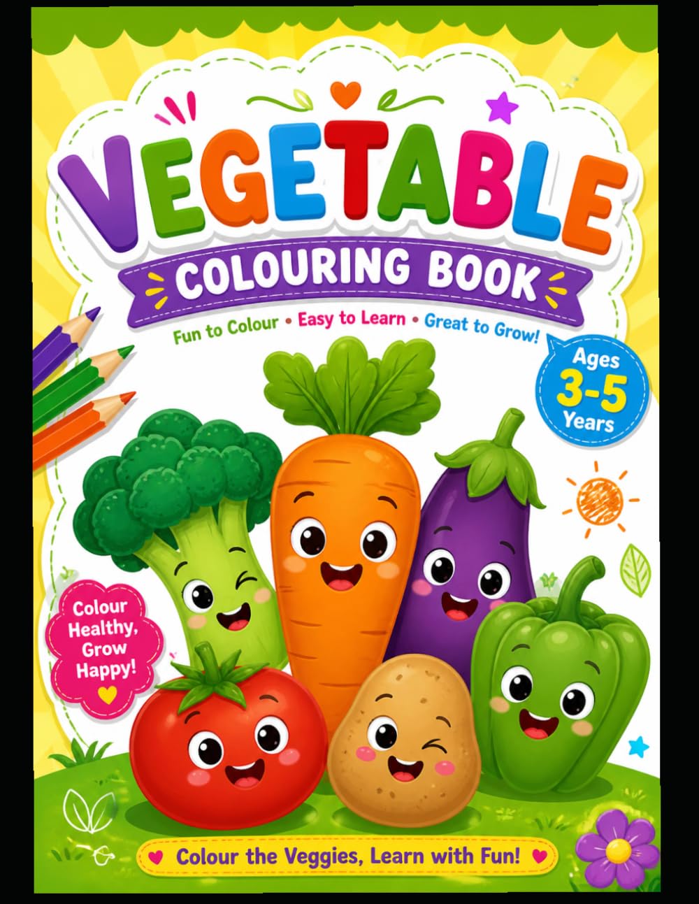 My First Vegetable Coloring Book: Fun and Easy Coloring Pages for Kids Ages 3–5