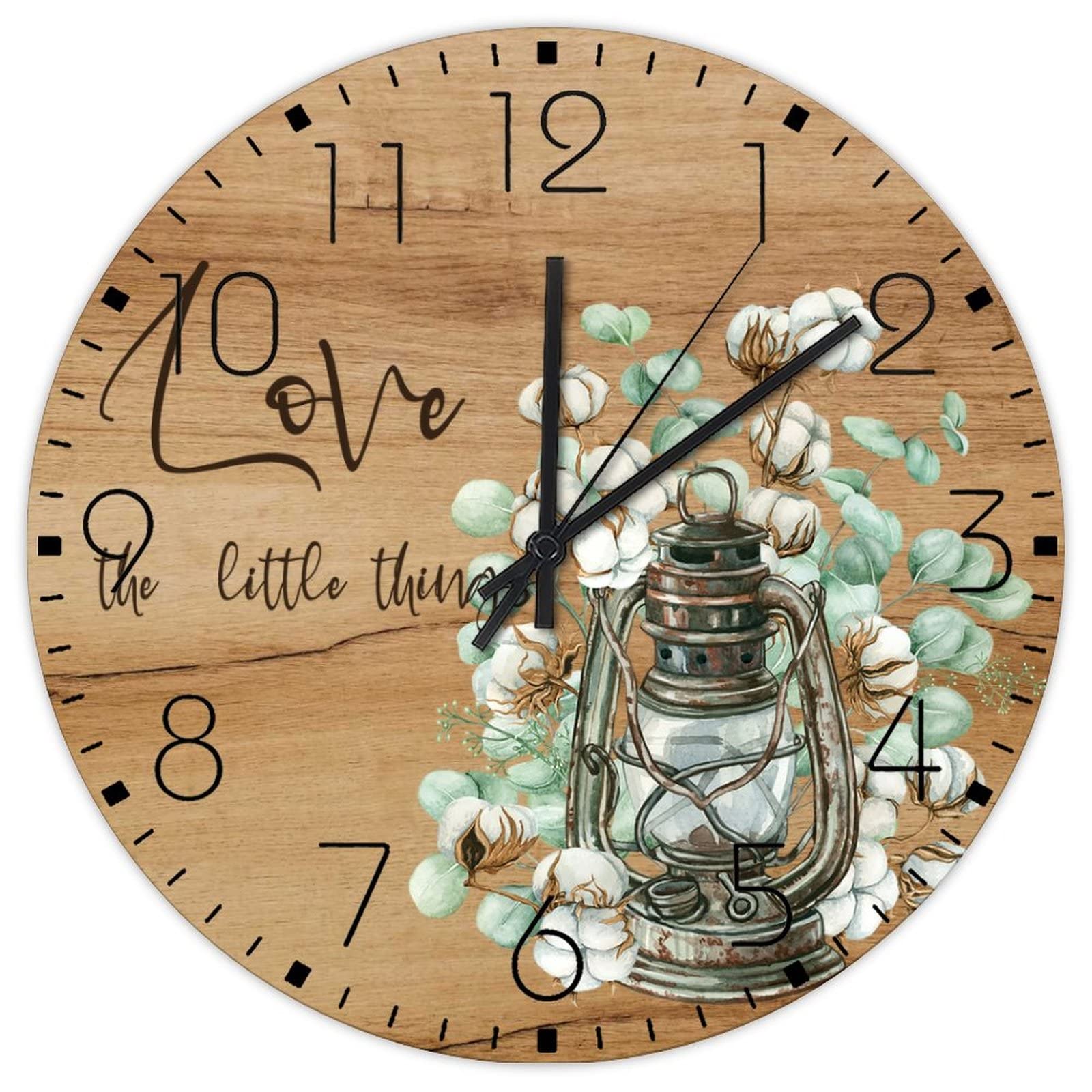 Horloge murale en bois romantique Love The Little Things pour intérieur cosy