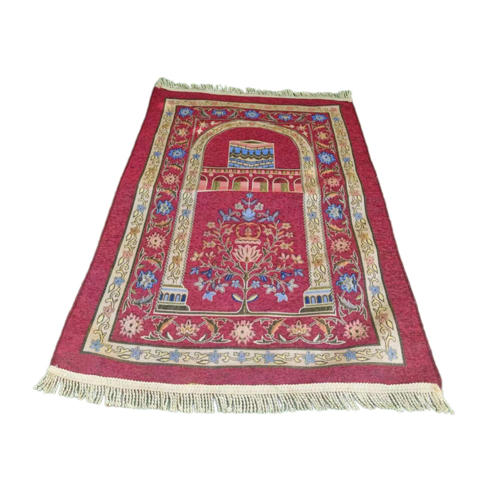 Tsophreniq Muslims Prayer Mat Rugs with Tassels Travel Portable Flower Pattern Carpet Blanket Home Decors 70x110cm Prayings Rugs
