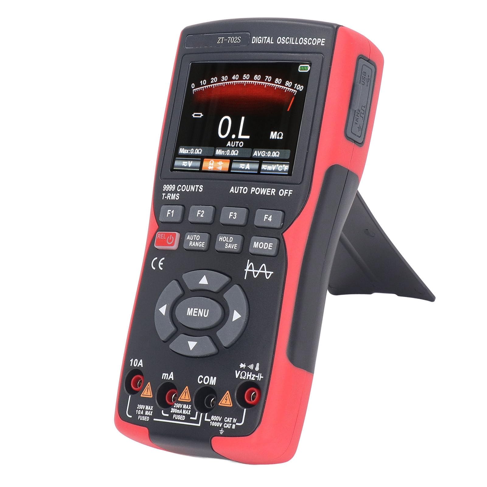 Handheld Oscilloscope Multimeter, Digital Oscilloscope Multimeter, Handheld 10MHz Bandwidth Multifunctional Tester with Color LCD, Oscilloscopes