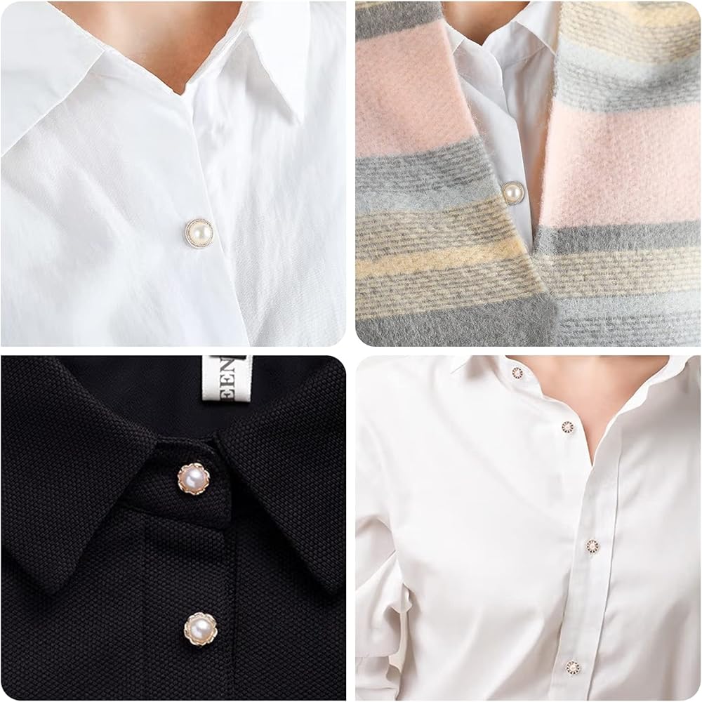 【れもん】Llife BOTTON BROOCH Amazon.com: 80Pcs Women Shirt Brooch Buttons Cover up Button Pin