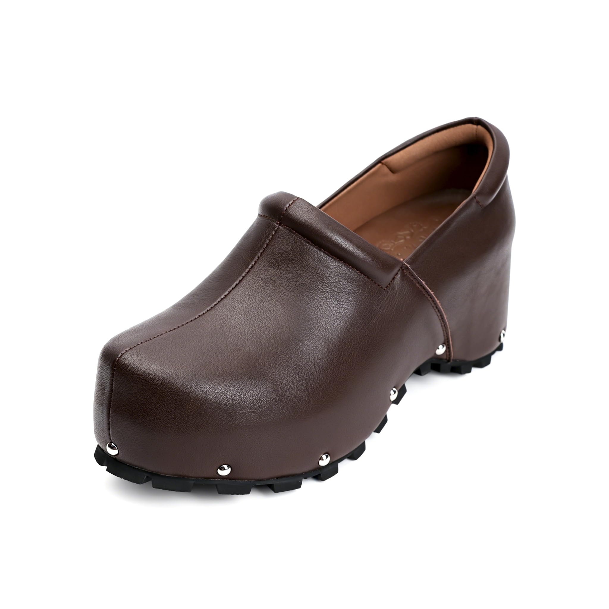 XOBZJH Women's Calf Hair Print Waterproof Non-Slip Platform Professional Clogs &amp; Mules with Arch Support–Nursing Shoes for Standing All Day