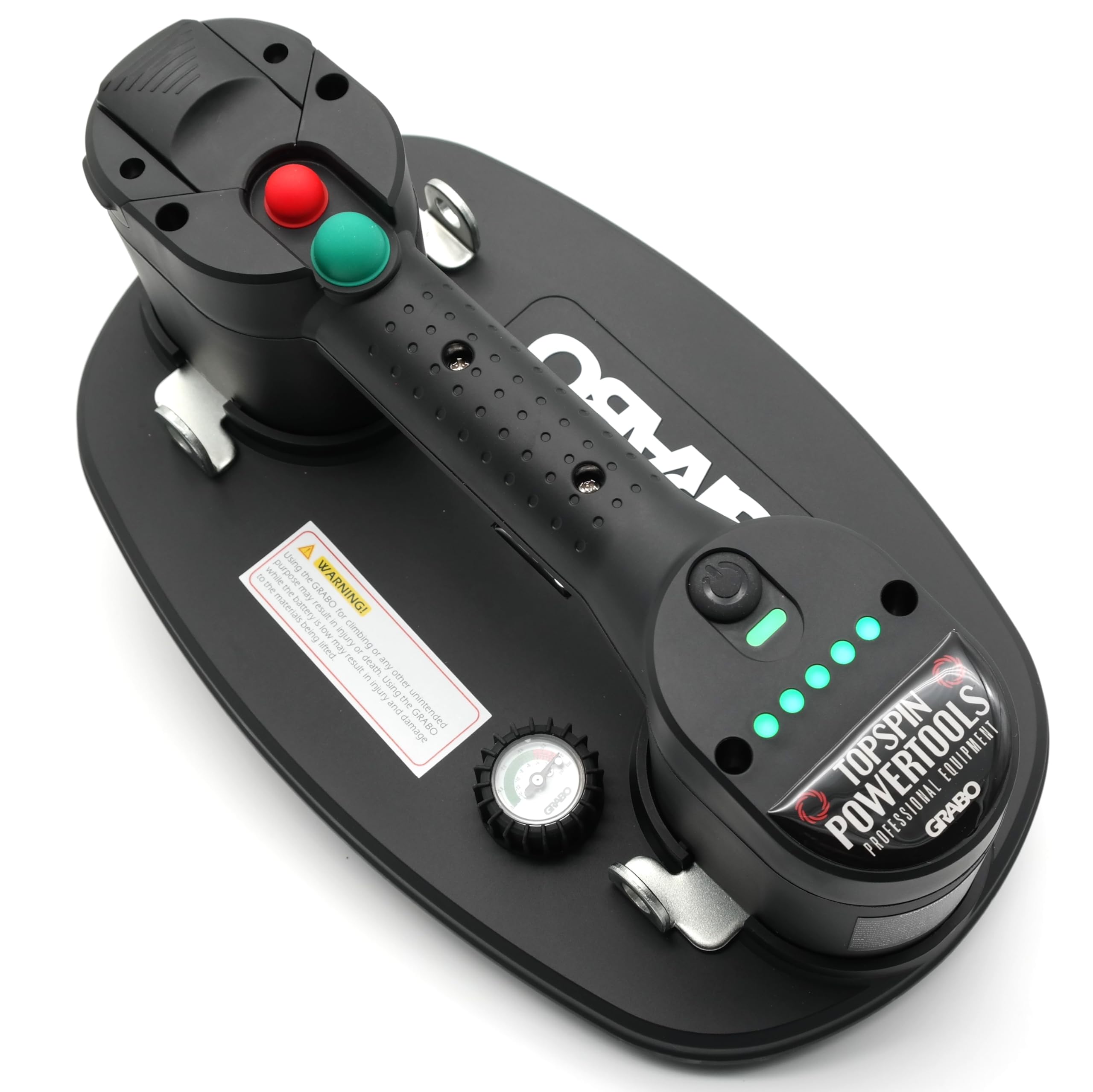 NEMO GRABO Plus V2-Neue Version des Akku Vakuum Saugheber, Maximale Hebekapazität 120 kg, Neues ergonomisches Design, Dauerhaftes Saugen, Inklusive Manometer in Textiltragetasche. Kein Auto-Nachsaugen
